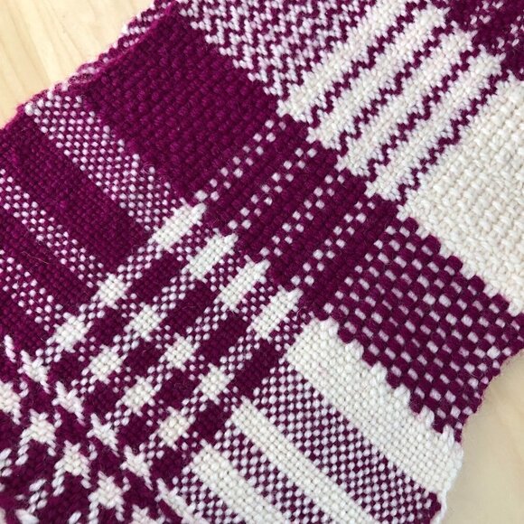 Hand Crafted Wool Blend Plaid Scarf - Picture 5 of 6